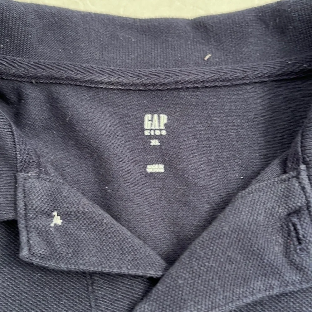 Gap navy blue pique short sleeve polo shirt XL = 12